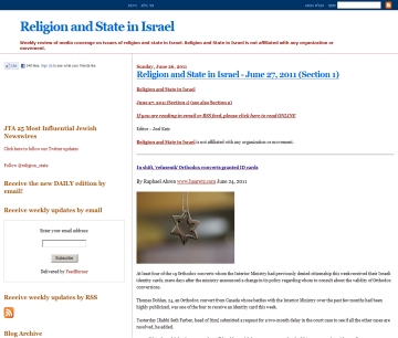 http://religionandstateinisrael.blogspot.com/