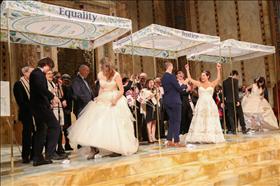 Three weddings at Temple Emanu-El, credit: Nomi Ellenson