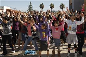 Over 300 women participated in a flash mob against exclusion of women and segregated bus lines in Beit Shemesh. Photo credit: Flash90